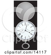 Open Silver Pocket Watch Showing A Few Minutes Past Four Clipart Illustration