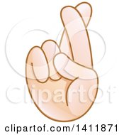 Poster, Art Print Of Hand Emoji With Crossed Fingers