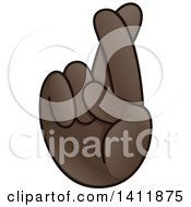 Clipart Of A Hand Emoji With Crossed Fingers Royalty Free Vector Illustration