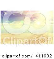 Poster, Art Print Of 3d Sandy Beach Background With Flares