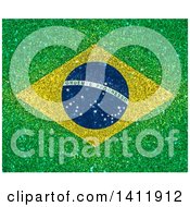 Poster, Art Print Of Glittery Brazil Flag Background