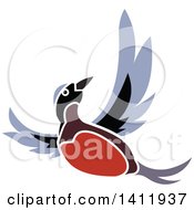 Poster, Art Print Of Flying Robin Bird