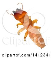 Clipart Of A 3d Termite Soldier From Above Royalty Free Illustration by Leo Blanchette