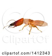 Clipart Of A 3d Termite Soldier In Profile Royalty Free Illustration by Leo Blanchette