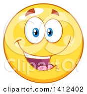 Clipart Of A Cartoon Emoji Smiley Face Royalty Free Vector Illustration by Hit Toon