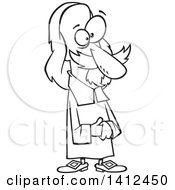 Clipart Of A Cartoonman Thomas Hobbes Standing And Holding His Hands Together Royalty Free Vector Illustration