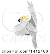 Poster, Art Print Of Flying Yellow Crested Cockatoo Parrot