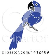 Clipart Of A Blue Parrot Royalty Free Vector Illustration