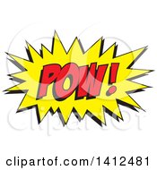 Clipart Of A POW Comic Sound Balloon Royalty Free Vector Illustration by Johnny Sajem