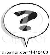 Clipart Of A Question Mark Word Speech Balloon Royalty Free Vector Illustration