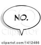 Clipart Of A No Word Speech Balloon Royalty Free Vector Illustration