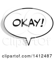 Clipart Of An Okay Word Speech Balloon Royalty Free Vector Illustration