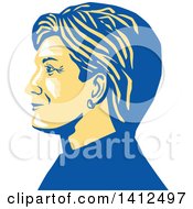 Retro Profile Portrait Of Hillary Clinton