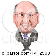 Poster, Art Print Of Watercolor Caricature Of Martin Schulz German Politician Serving As The President Of The European Parliament