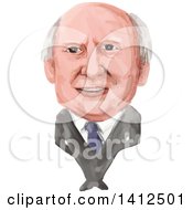 Clipart Of A Sketched Caricature Of Michael Daniel Higgins The Ninth President Of Ireland Royalty Free Vector Illustration