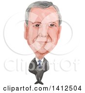 Poster, Art Print Of Watercolor Caricature Of Nigel Paul Farage A British Politician Mp And The Leader Of The Uk Independence Party Ukip
