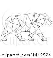 Poster, Art Print Of Black And White Low Polygon Style American Black Bear