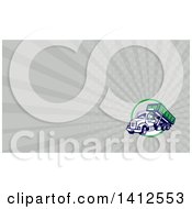 Clipart Of A Retro Male Dump Truck Driver Giving A Thumb Up And Rays Background Or Business Card Design Royalty Free Illustration