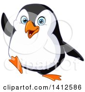 Poster, Art Print Of Cartoon Happy Penguin Waving