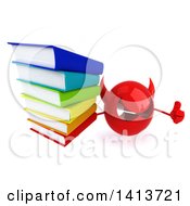 Clipart Of A 3d Red Devil Head On A White Background Royalty Free Illustration