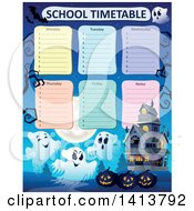 Poster, Art Print Of School Time Table And Haunted House