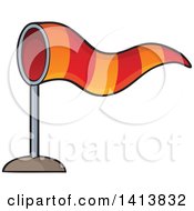 Clipart Of A Red And Orange Airport Windsock Royalty Free Vector Illustration by visekart