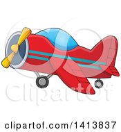 Poster, Art Print Of Cartoon Red Airplane