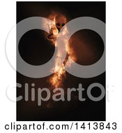 Poster, Art Print Of 3d Alien Being Appearing In Flames