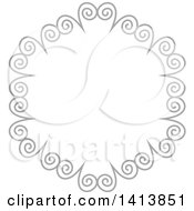 Clipart Of A Retro Gray Frame Design Element Royalty Free Vector Illustration