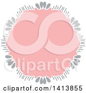 Clipart Of A Retro Pink And Gray Frame Design Element Royalty Free Vector Illustration