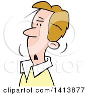 Clipart Of A Cartoon Angry Caucasian Man From The Shoulders Up Royalty Free Vector Illustration by Johnny Sajem