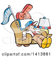 Clipart Of A Cartoon Caucasian Male Sports Fan Pouting After His Favorite Team Lost Royalty Free Vector Illustration