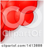 Poster, Art Print Of Background With Glossy Red Bubbles Or Spheres On Gray