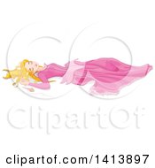 Poster, Art Print Of Princess Sleeping Beauty Laying On The Ground After Pricking Her Finger On The Spindle