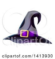 Clipart Of A Black And Purple Witch Hat Royalty Free Vector Illustration by AtStockIllustration