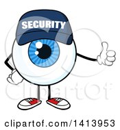 Cartoon Security Guard Eyeball Character Mascot Giving A Thumb Up