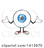 Poster, Art Print Of Cartoon Eyeball Character Mascot Shrugging