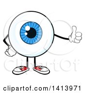 Poster, Art Print Of Cartoon Eyeball Character Mascot Giving A Thumb Up