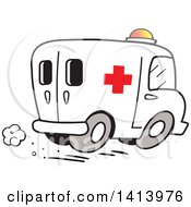 Cartoon Speeding Ambulance Emergency Vehicle