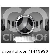 Clipart Of A 3d Music Speaker Background On Metal Royalty Free Vector Illustration