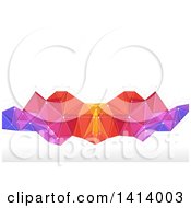 Poster, Art Print Of Background Of Geometric Waves On Shaded White