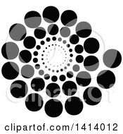 Clipart Of A Black Halftone Dot Spiral Vortex Tunnel Royalty Free Vector Illustration