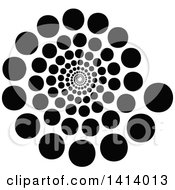 Poster, Art Print Of Black Halftone Dot Spiral Vortex Tunnel