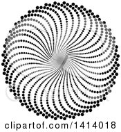 Clipart Of A Black Halftone Dot Spiral Vortex Tunnel Royalty Free Vector Illustration by dero