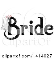 Poster, Art Print Of Black Wedding Bride Design With A Veil