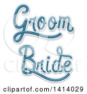 Poster, Art Print Of Blue Wedding Bride And Groom Designs