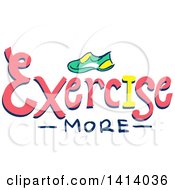 Poster, Art Print Of Sketched Shoe And Exercise More Text