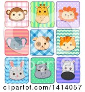 Clipart Of Patches Featuring Cute Animals Royalty Free Vector Illustration by BNP Design Studio