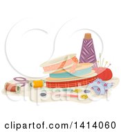 Poster, Art Print Of Ribbons And Sewing Items