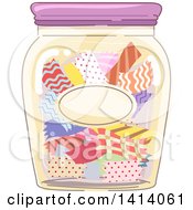Poster, Art Print Of Jar Of Fabric Strips